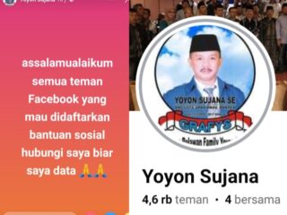 Akun Facebook Dicatut untuk Disalahgunakan, Tim LO Yoyon Sujana Akan Lapor Polisi