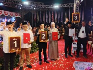 Ini Nomor Urut Paslon Pilkada Lebak 2024: Hasbi-Amir 1, Dede-Virnie 2, Sanuji-Fajar 3